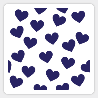 Navy blue hearts print Sticker